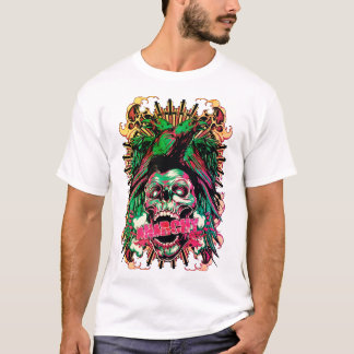 T-shirt illustration crâne et oiseaux