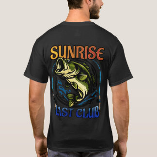 T-shirt Illustration d'Achigan à grande bouche Sunrise Cas