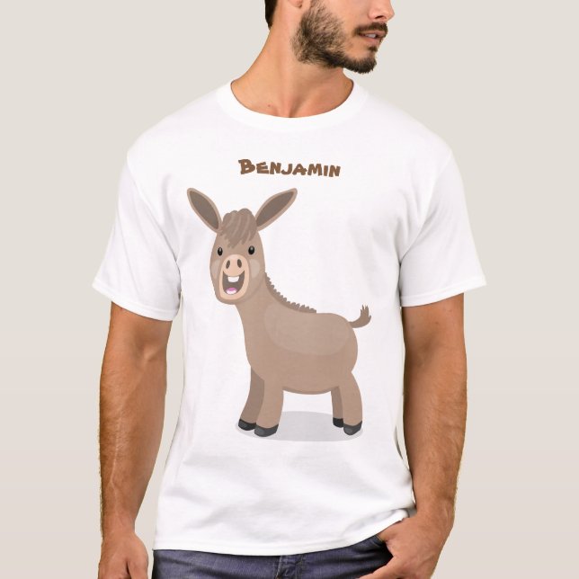 T-shirt Illustration d'âne miniature joyeux (Devant)