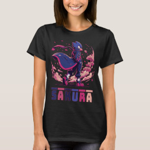 T-shirt Illustration d'anime d'un oiseau guerrier Sakura a