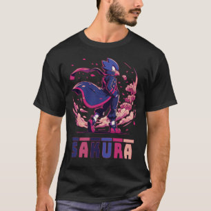 T-shirt Illustration d'anime d'un oiseau guerrier Sakura a