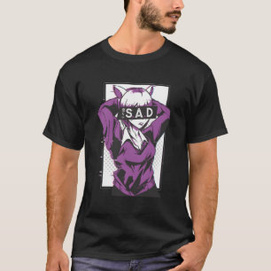 T-shirt Illustration d'Anime Sad Girl Club - Japonaise