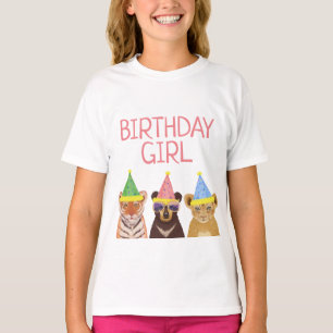 T-shirt Illustration d'anniversaire des animaux de fête d