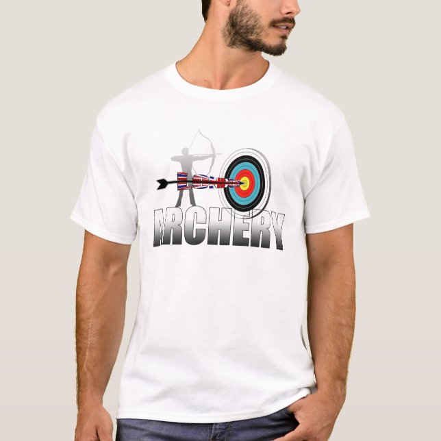 T-shirt Illustration d'archers de cible de Londres de tir (Devant)