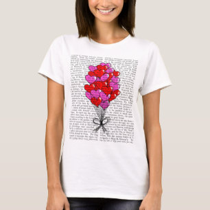 T-shirt Illustration de ballon de coeur de Valentine