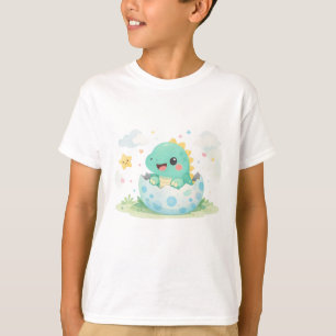 T-shirt Illustration de bébé dinosaure mignon qui éclot –