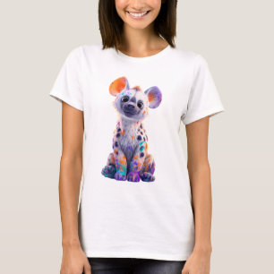 T-shirt Illustration de bébé hyène peinte de couleurs vive