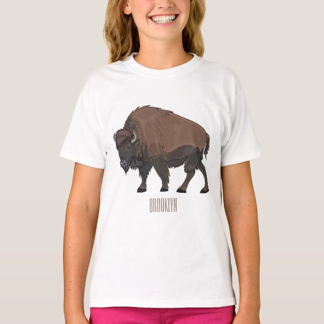 T-shirt Illustration de bison (Devant)