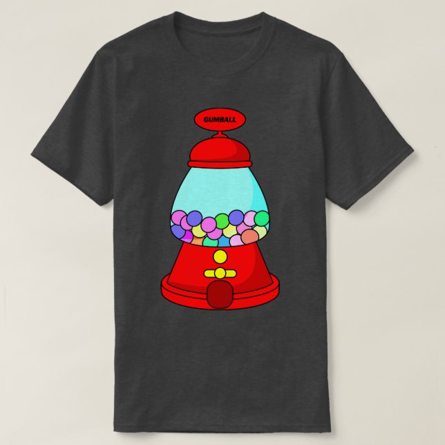 T-shirt Illustration de bonbon de machine à gumball (Design devant)
