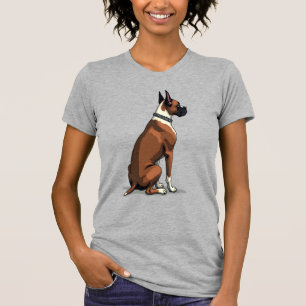 T-shirt Illustration de Boxer Vintage vu de dos Marron W