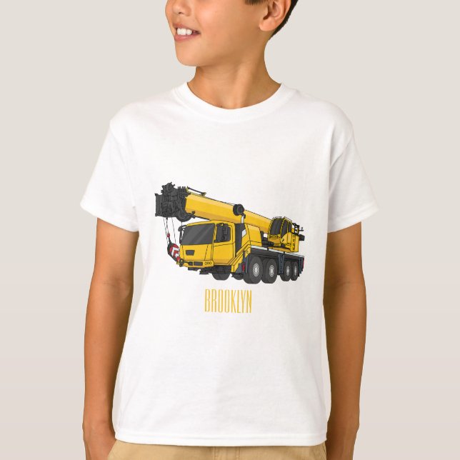 T-shirt Illustration de camion de grue (Devant)