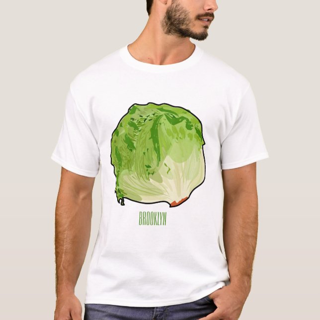 T-shirt Illustration de caricature de laitue (Devant)