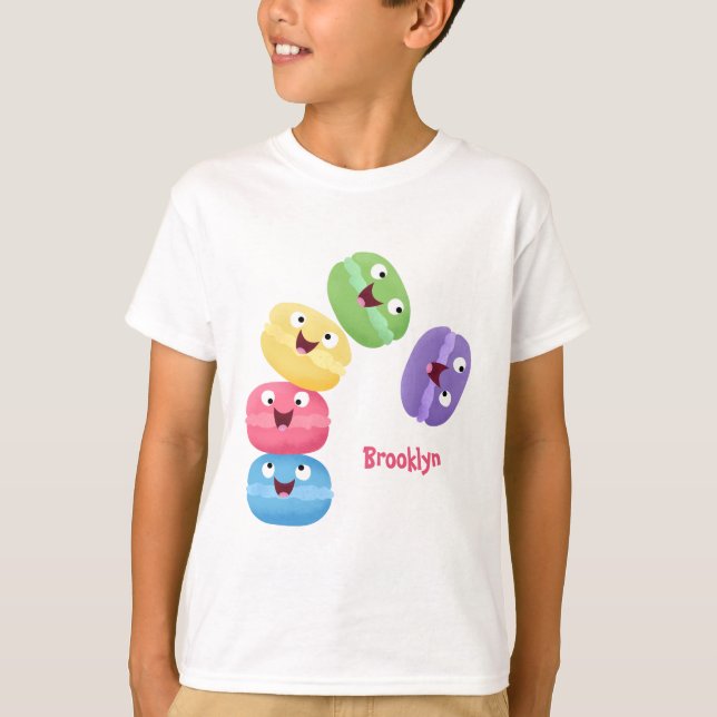 T-shirt Illustration de caricature de macarons marrant mig (Devant)