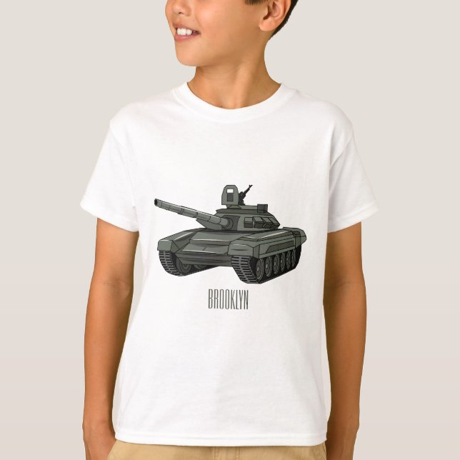 T-shirt Illustration de caricature de réservoir (Devant)