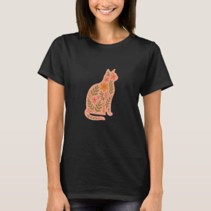 T-shirt Illustration de chat Kitty Fleur sauvage Chats Fle