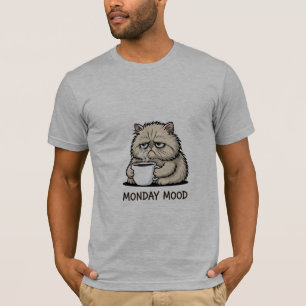 T-shirt Illustration de chat minimaliste amateur de café