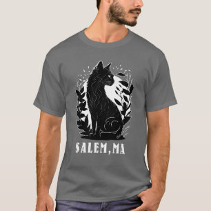 T-shirt Illustration de chat noir   Salem