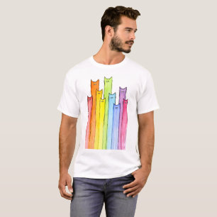 T-shirt Illustration de chats en arc-en-ciel