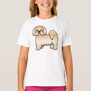 T-shirt Illustration de chien de dessin animé mignon Lhasa