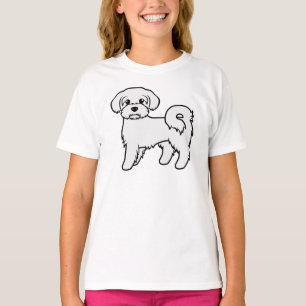 T-shirt Illustration de chien de dessin animé mignon malta