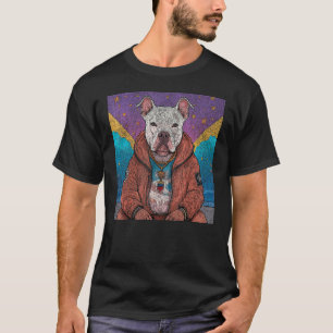 T-shirt Illustration de chien Funny Adorable American Pit