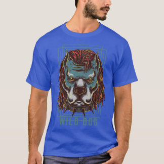 T-shirt Illustration de chien sauvage animal féroce cadeau