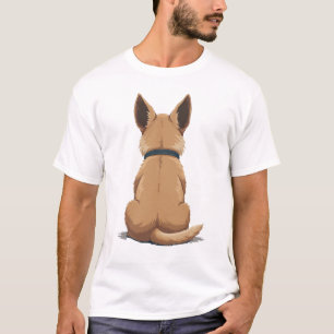 T-shirt Illustration de chien vintage vue arrière avec gra