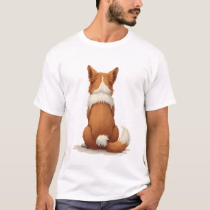T-shirt Illustration de chien vue arrière vintage sur fond