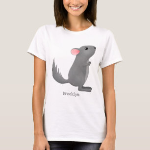 T-shirt Illustration de chinchilla gris mignon