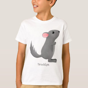 T-shirt Illustration de chinchilla gris mignon