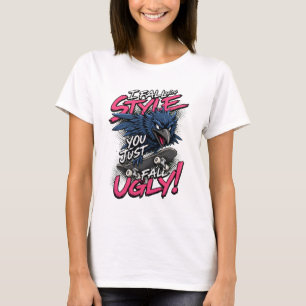 T-shirt Illustration de citation de skater d'oiseau à la c
