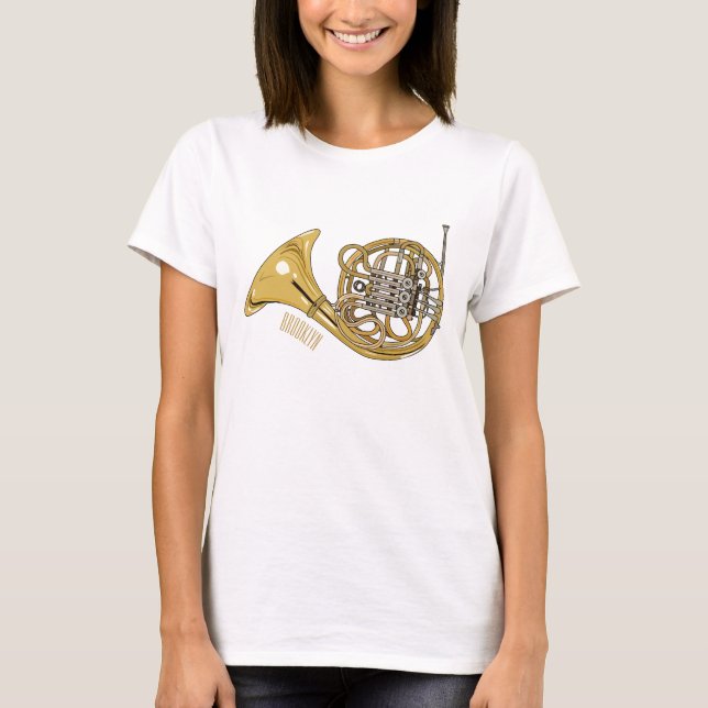 T-shirt Illustration de corne française (Devant)