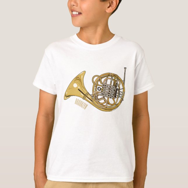 T-shirt Illustration de corne française (Devant)