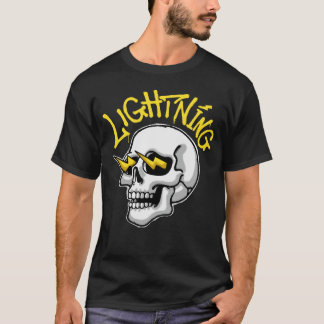 T-shirt Illustration de crâne avec streetwear foudre
