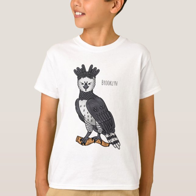 T-shirt Illustration de dessin animé d'aigle harpie (Devant)
