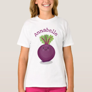 T-shirt Illustration de dessin animé de betterave violette