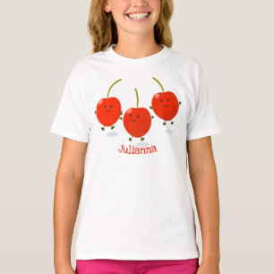 T-shirt Illustration de dessin animé de cerises rouges sau