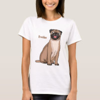 Illustration de dessin animé de chien pug drôle et