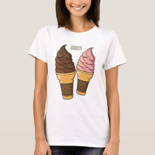 T-shirt Illustration de dessin animé de cône de glace