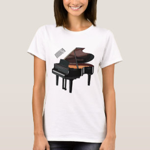 T-shirt illustration de dessin animé de piano