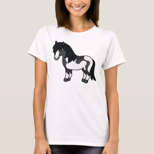 T-shirt Illustration de dessin animé de poney Shetland Pin