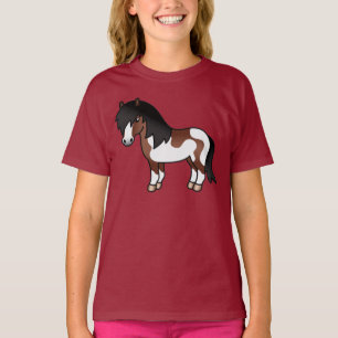 T-shirt Illustration de dessin animé de poney Shetland Pin