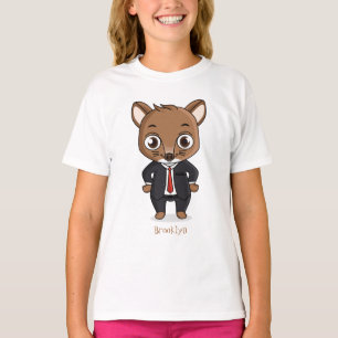 T-shirt Illustration de dessin animé de rat mignon