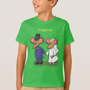 T-shirt Illustration de dessin animé d'un couple de souris