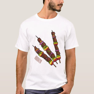 T-shirt Illustration de dessin animé Kebab ou kabob
