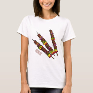 T-shirt Illustration de dessin animé Kebab ou kabob