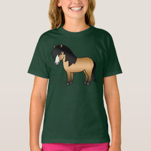 T-shirt Illustration de dessin animé mignon de poney Shetl