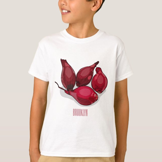 T-shirt Illustration de dessin animé Shallot (Devant)