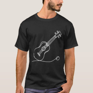 T-shirt Illustration de dessin au trait d'ukulélé pour mus