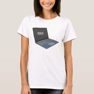 T-shirt Illustration de dessin sur ordinateur portable